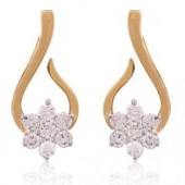Designer Earrings with Certified Diamonds in 18k Yellow Gold - ER0156P